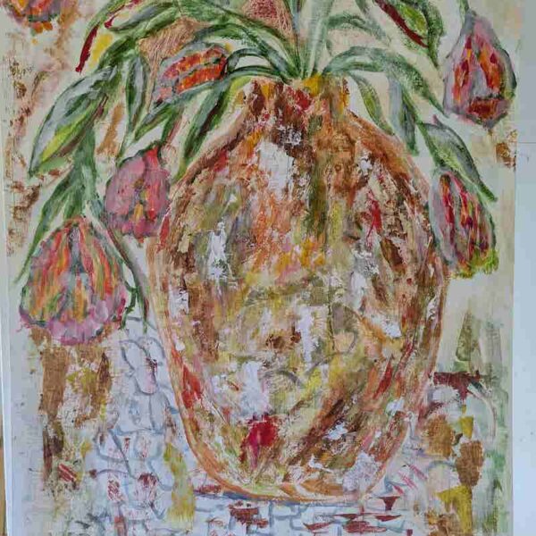 A Pot of Parrot Tulips